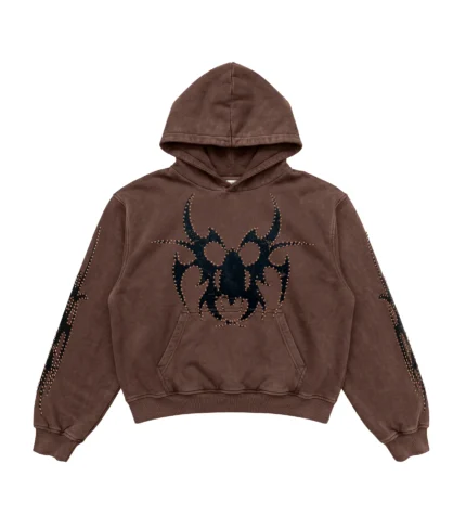 Chew Forever Brown Rose Gold Studded Roach Hoodie