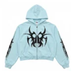 Chew Forever Blue Silver Studded Roach Zip-Up
