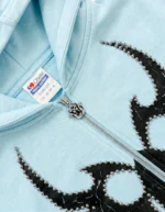 Chew Forever Blue Silver Studded Roach Zip-Up
