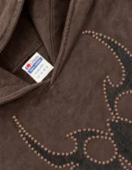 Chew Forever Brown Rose Gold Studded Roach Hoodie