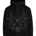 Black Veste Cloutée À Capuche