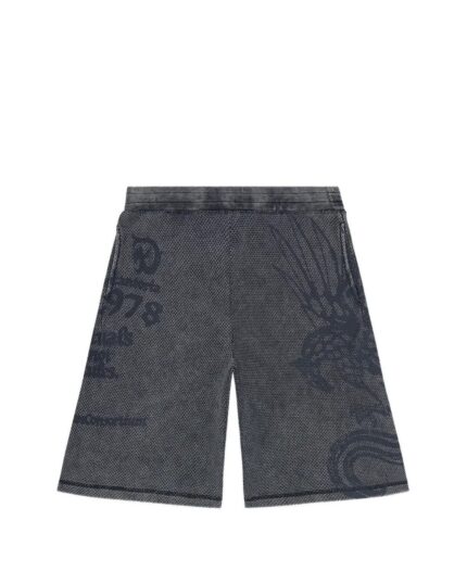 Gray Graphic-Print Shorts