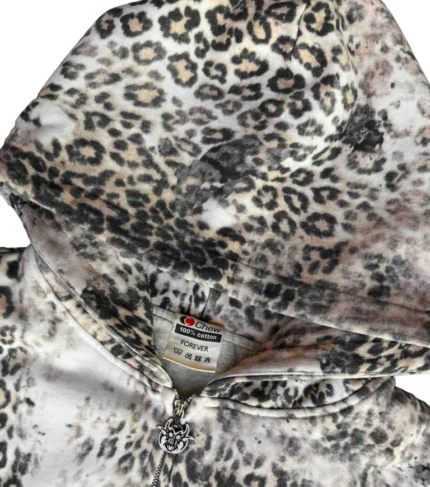 Chew Forever Leopard Studded Hoodie