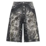 Gray Washed Destroyed Shorts